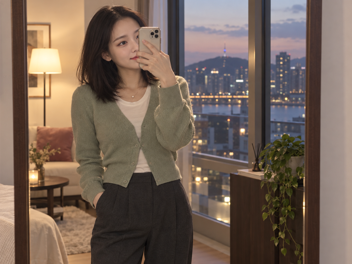 인천광역시 남동구 간석 이동과 방문 일정을 안내하는 젊은 성인 한국 여성 관리사